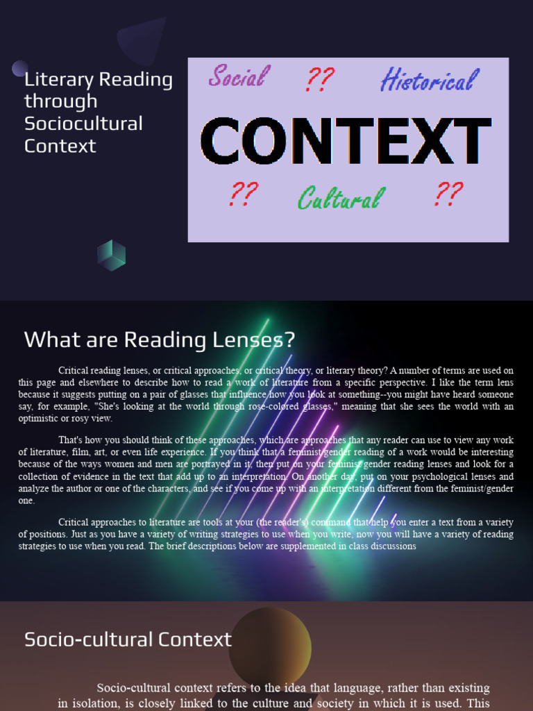 Analyzing Texts through Socio-Cultural Context | PDF | Gender | Gender ...