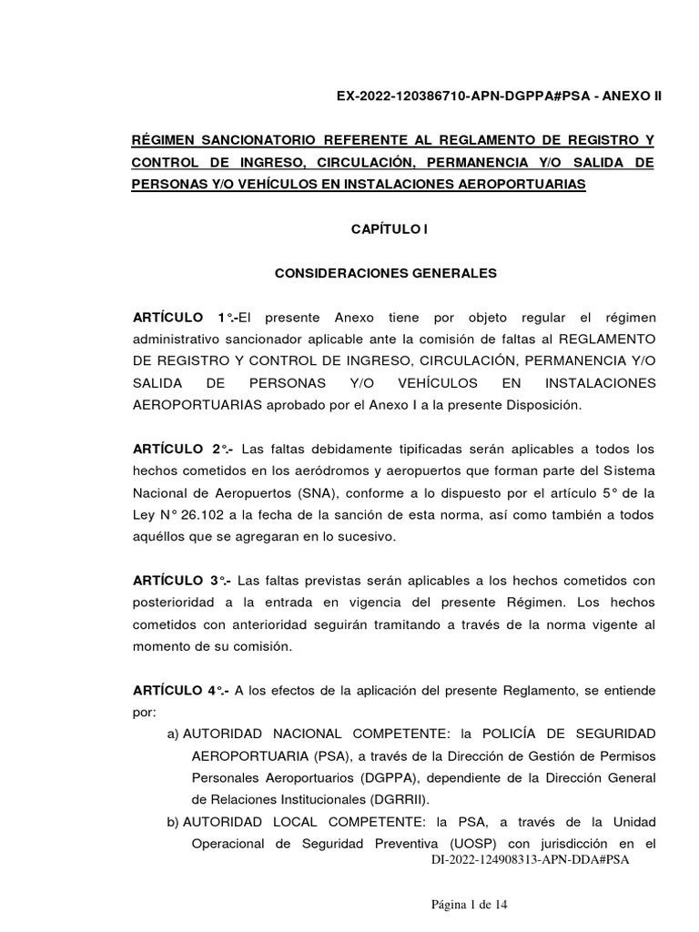 Disposición 1286 2022 Faltas | PDF