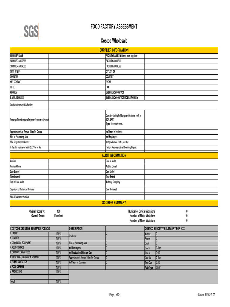 Costco libre PDF Hazard Analysis And Critical Control Points Food