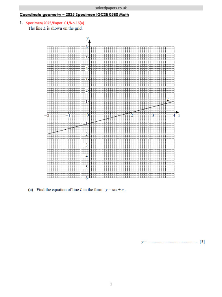 Igcse Add Math Specimen Paper 2025