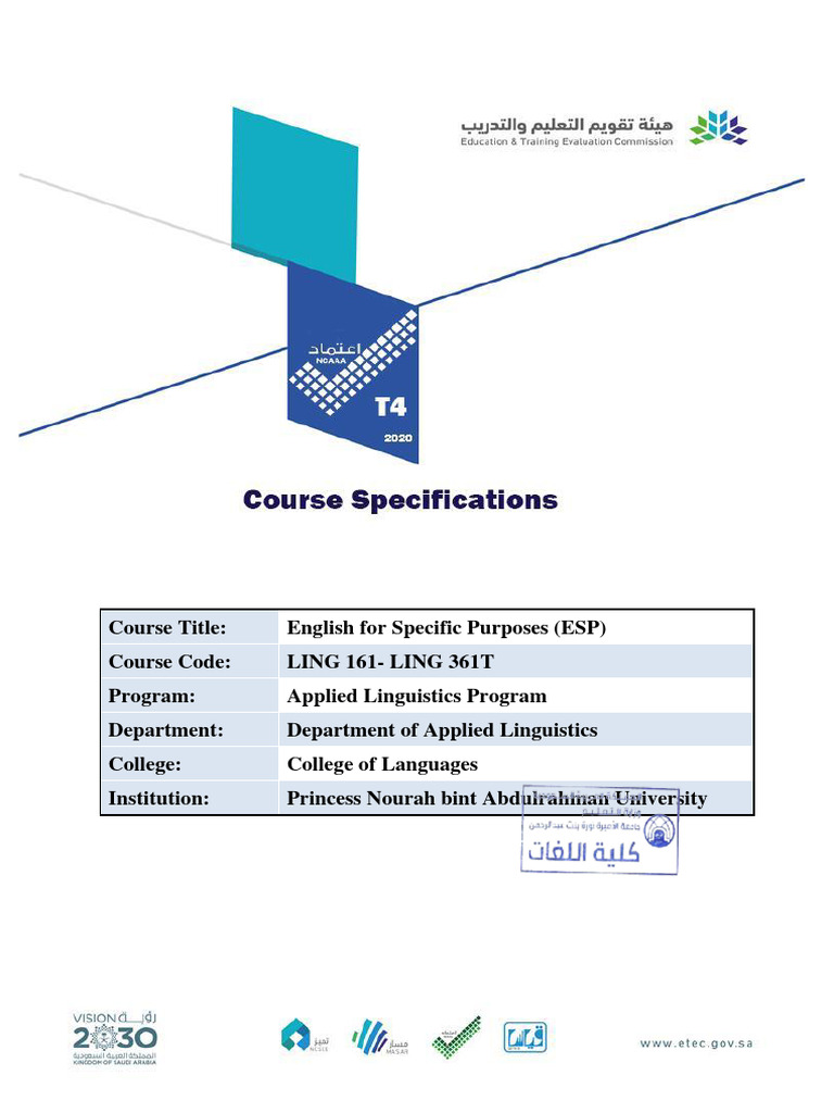 English for Specific Purposes Course Outline | PDF | Educational ...