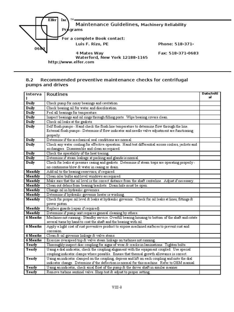 Checklist Leak Valve
