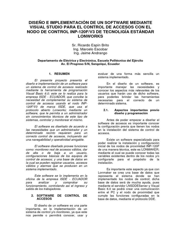 Control de Accesos con Nodo INP-120F | PDF | Contraseña | Software