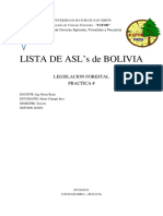 LISTA DE ASL's DE BOLIVIA