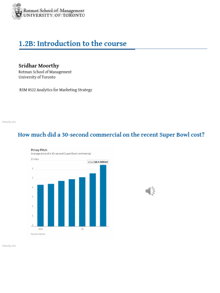 RSM8522-2024 1.2B Introduction to the course | PDF | Marketing | Market ...