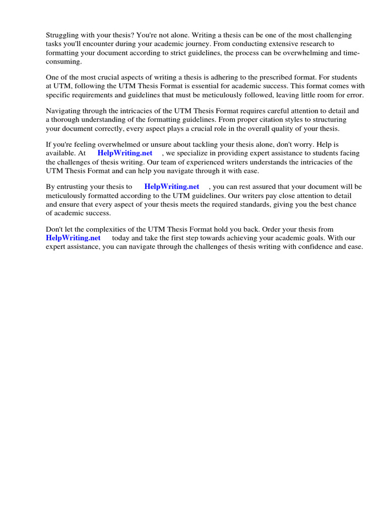 Utm Thesis Format | PDF