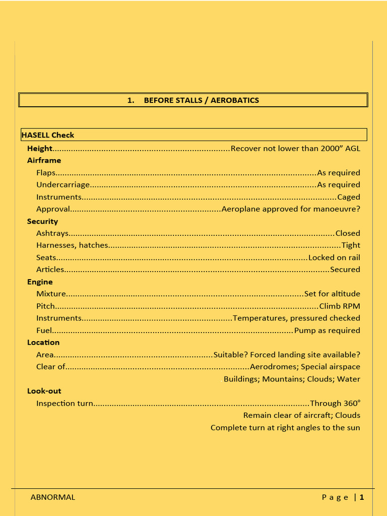 Flight Checklist - Abnormal | PDF | Aviation Safety | Aviation