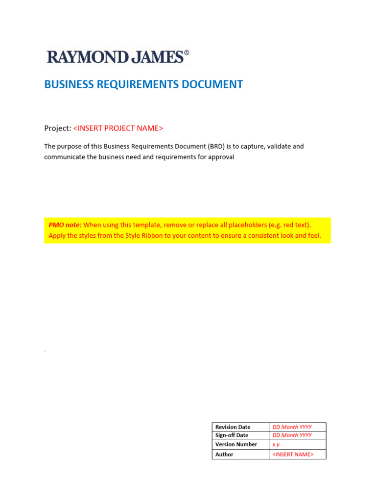 EXAMPLE BRD BUSINESS REQUIREMENTS DOCUMENT intelligence overview