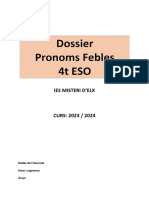 Dossier Pronoms Febles 4t ESO