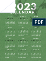 Mint Green 2023 Printable Calendar