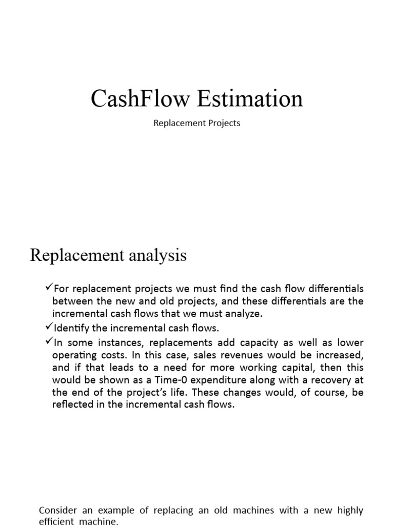 Cashflow Estimation 2 Replacement Analysis | PDF | Depreciation | Net ...