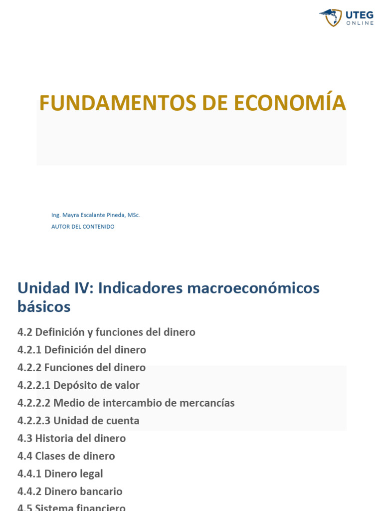 Fundamentos de Economía y Dinero | PDF | Negocios | Finanzas y dinero