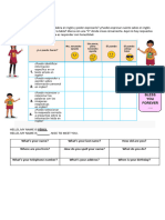 INGLES 3° Evaluación Diagnóstica