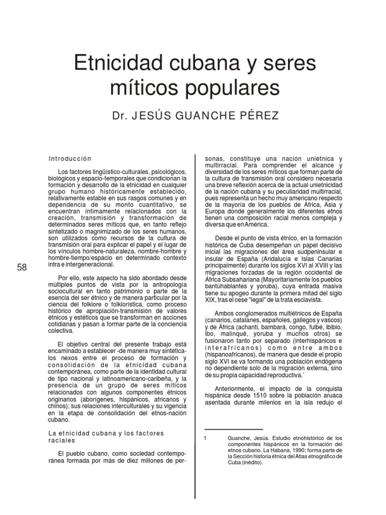 Etnicidad cubana y seres míticos populares