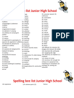 Spelling Bee Wordlist Junior High School 2023
