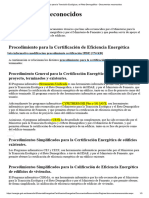 Documentos Reconocidos Certificación Energética