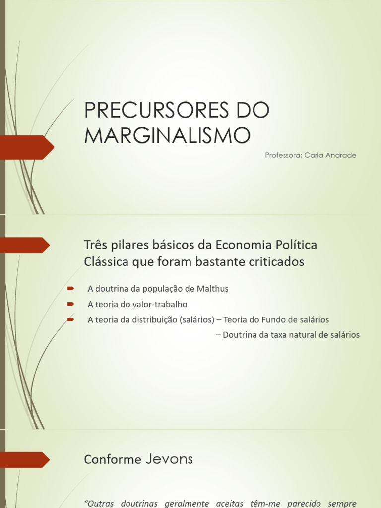 Precursores do Marginalismo Econômico | PDF