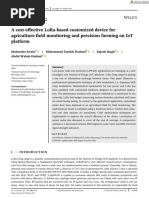 Int J Communication - 2020 - Swain - A Cost Effective LoRa Based Customized Device For Agriculture Field Monitoring and