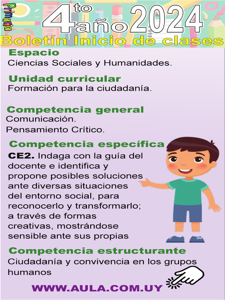 Cuarto Año - Actividades de Inicio Aula 2024 | PDF