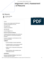 Unit 2 Assessment 2 - Peer 2review of Resume - Coursera