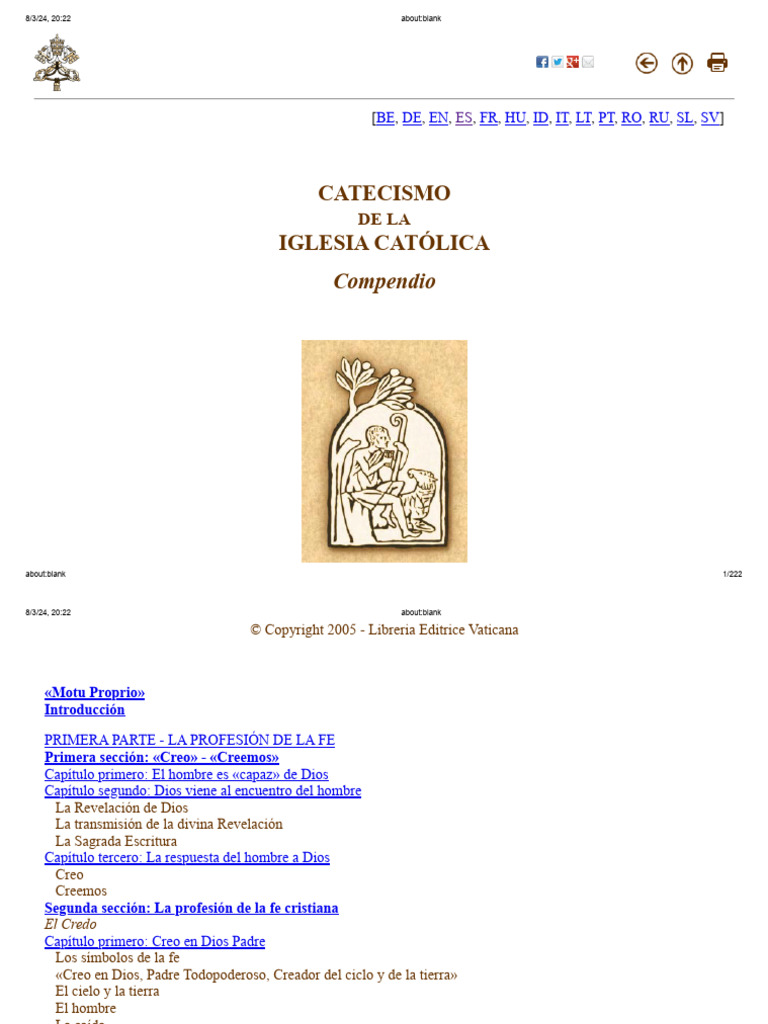 Catecismo de La Iglesia Católica Compendio | PDF