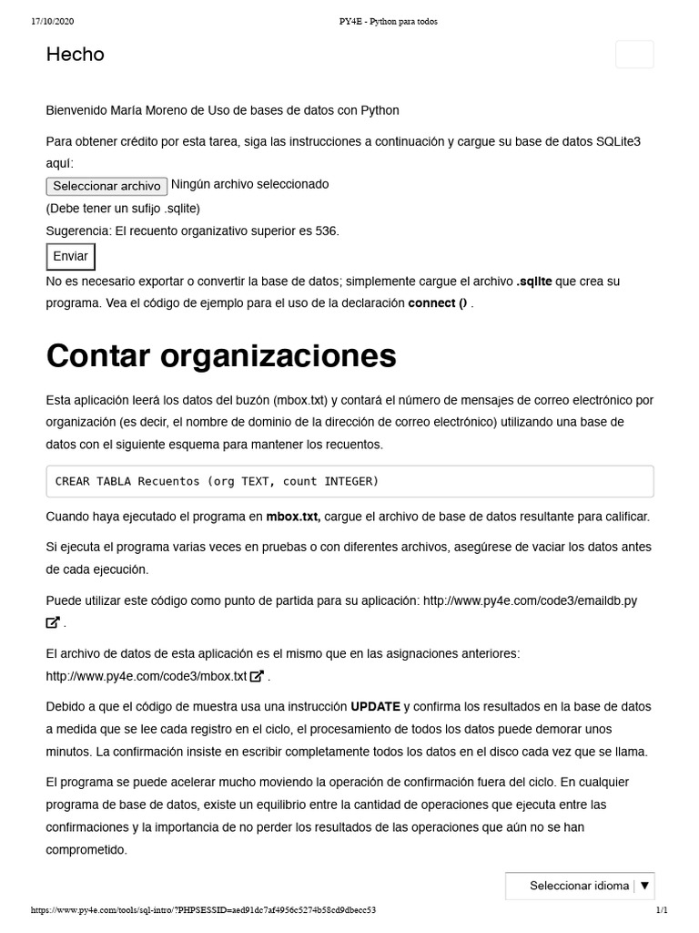 Counting Email In A Database