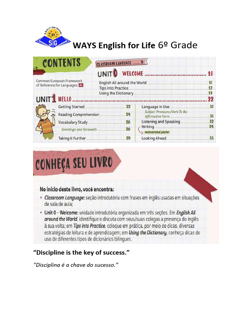 Apostila WAYS English Fo Life 6º Ano | PDF | Carreira e Crescimento ...
