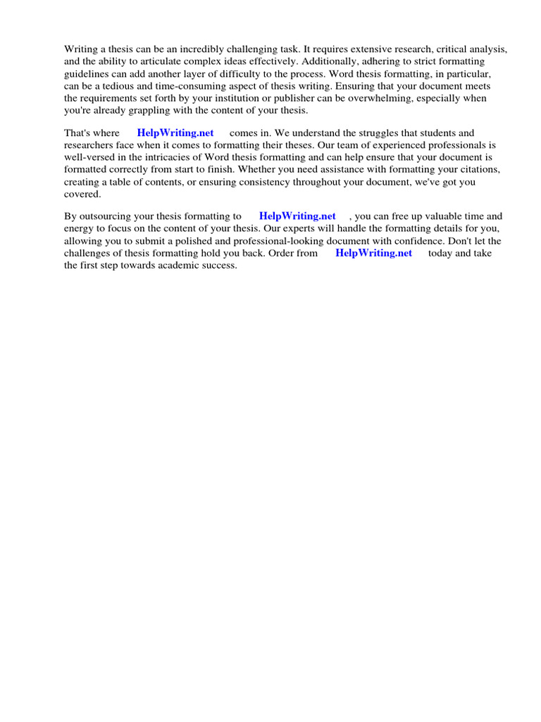 Word Thesis Formatting Pdf Thesis Paragraph