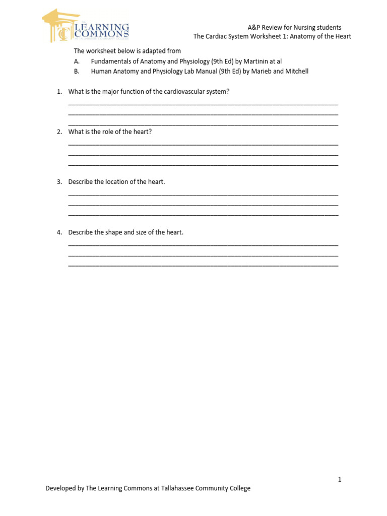 The Heart worksheet | PDF