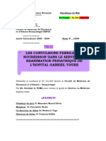 Les Convulsions Febriles Du Nourrisson Dans Le Service de Reanimation Pediatrique de L'Hopital Gabriel Toure