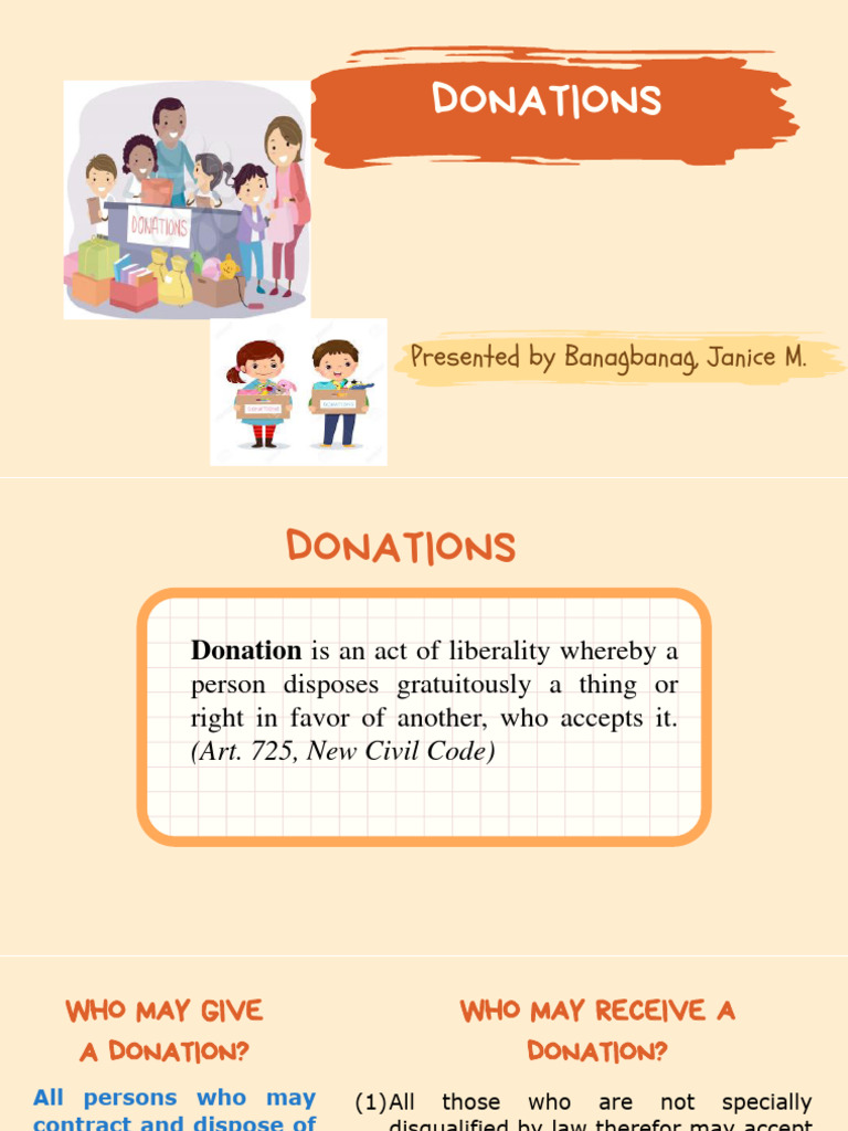 Understanding Donations in Civil Law | PDF | Law