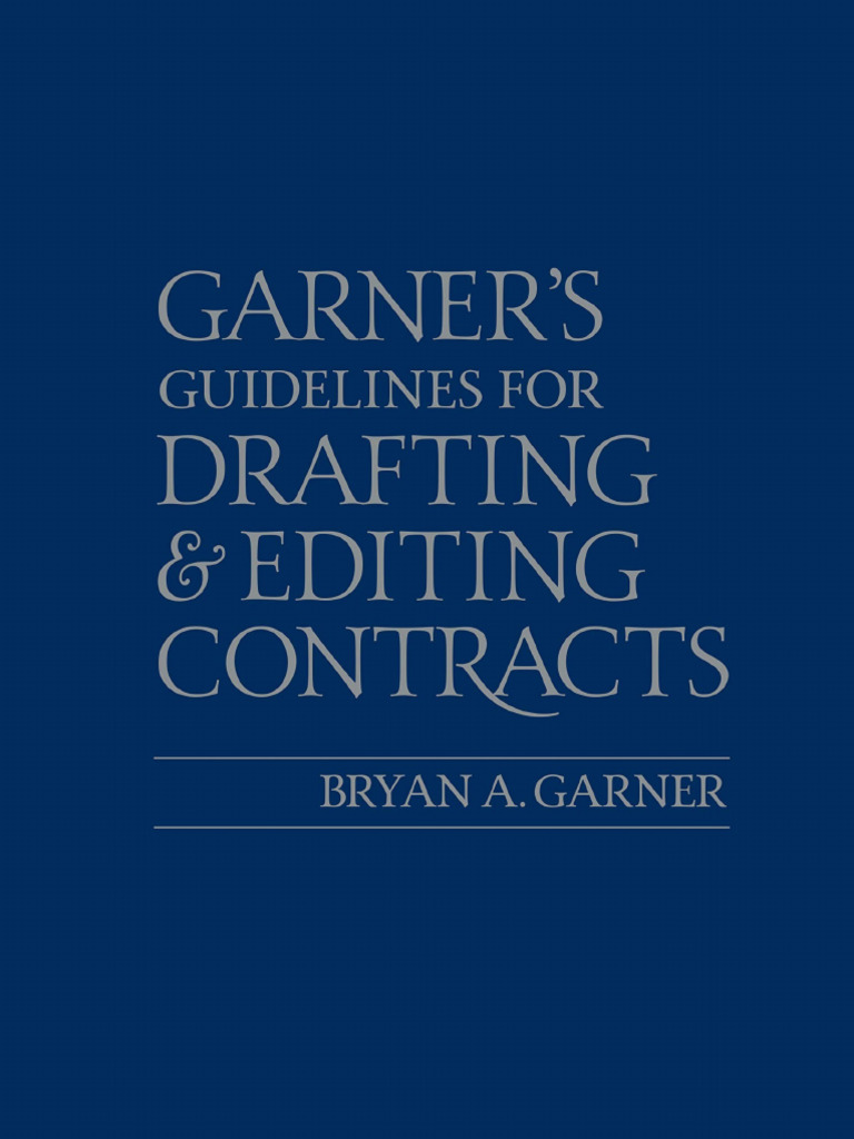 Guidelines For Drafting and Editing Contracts. - Part One | PDF ...