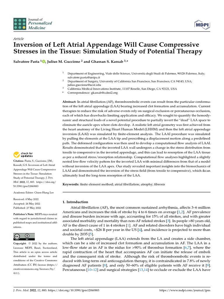 Inversion of Left Atrial Appendage Will Cause Compressive Stresses in ...