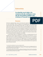 La Relación Con El Saber y La Construcción de Confianza Como Ejes de Una Política Pública Que Restituye El Vínculo Con Lo Escolar