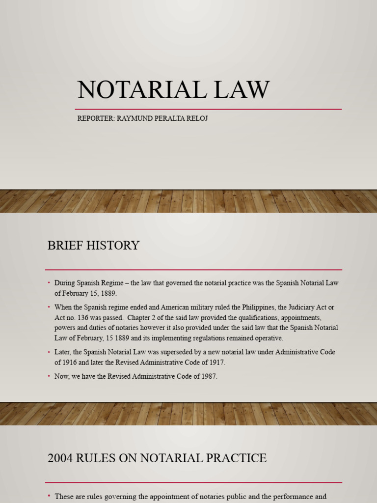 Overview of Notarial Law in the Philippines | PDF | Notary Public ...
