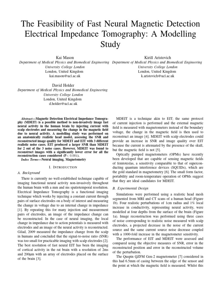 Mason - The Feasibility of Fast Neural Magnetic Detection Electrical ...