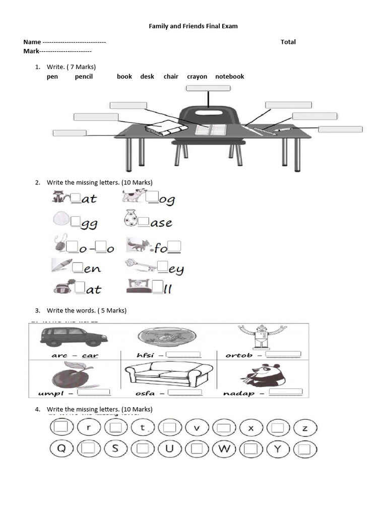 Family and Friends Final Exam Guide | PDF
