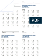 Math 3 Re Grouping Work Sheet