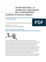 LA MANIPOLAZIONE DEL LINGUAGGIO NELL'ERA DEL CONFORMISMO GLOBALE Di Simone Galgano