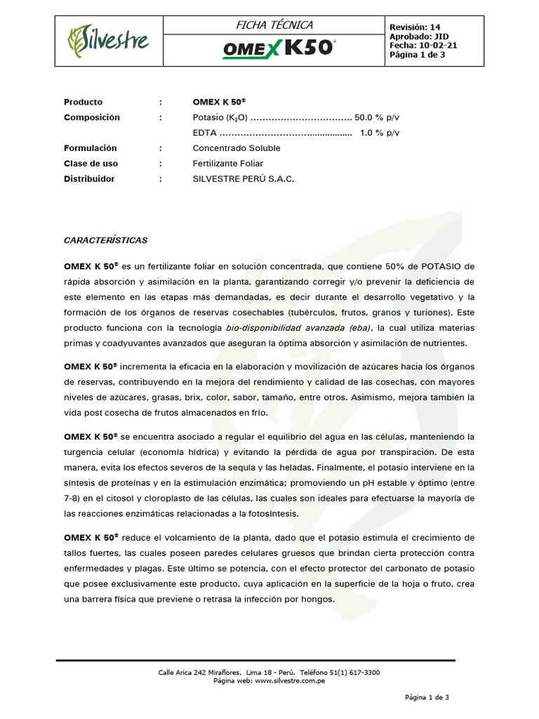 FT Omex K 50 | PDF