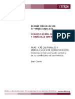 Practicas Culturales y Modalidades de Comunicacion Construccion de Un Mundo Comun