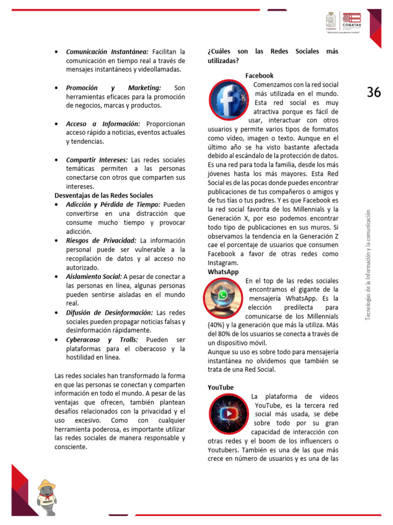 Redes Sociales Más Utilizadas | PDF | Servicio de redes sociales | Facebook