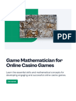 Game Mathematician For Online Casino Games