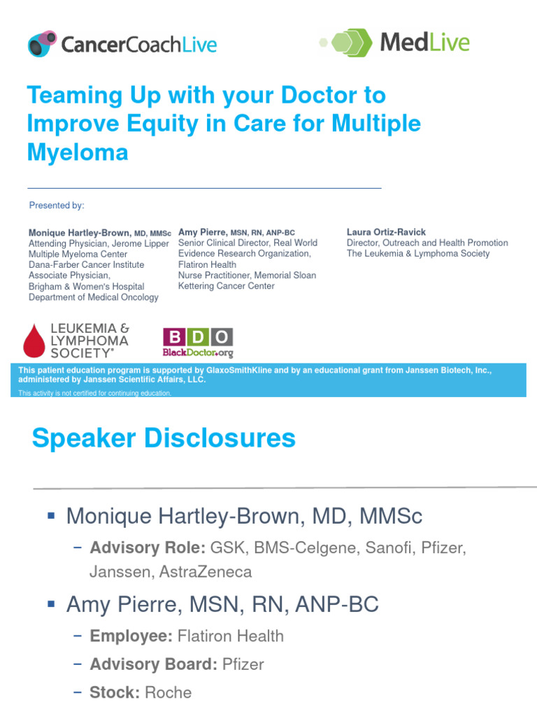 Improving Equity in Multiple Myeloma Care | PDF | Multiple Myeloma ...