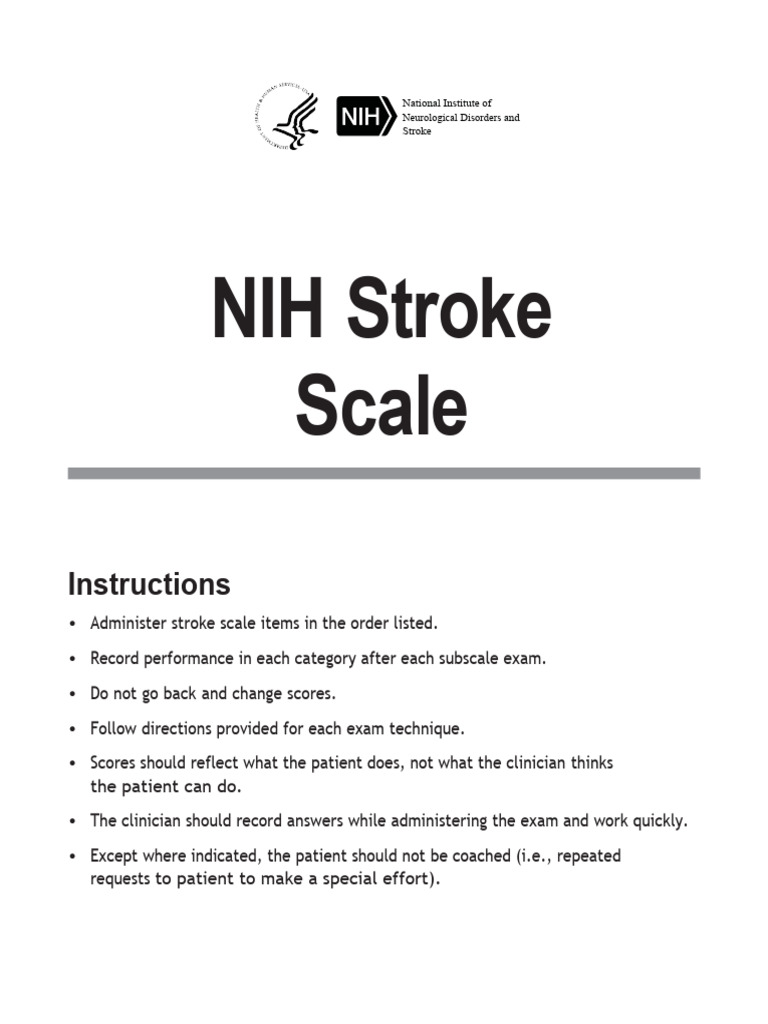 NIH Stroke Scale Administration Guide | PDF | Aphasia | Speech