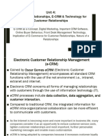 CRM Unit IV Electronic Relationships, ECRM and Technology