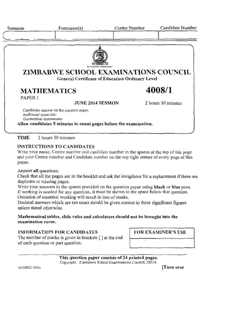 O-Levels Mathematics 2014 | Download Free PDF | Density | Mathematics