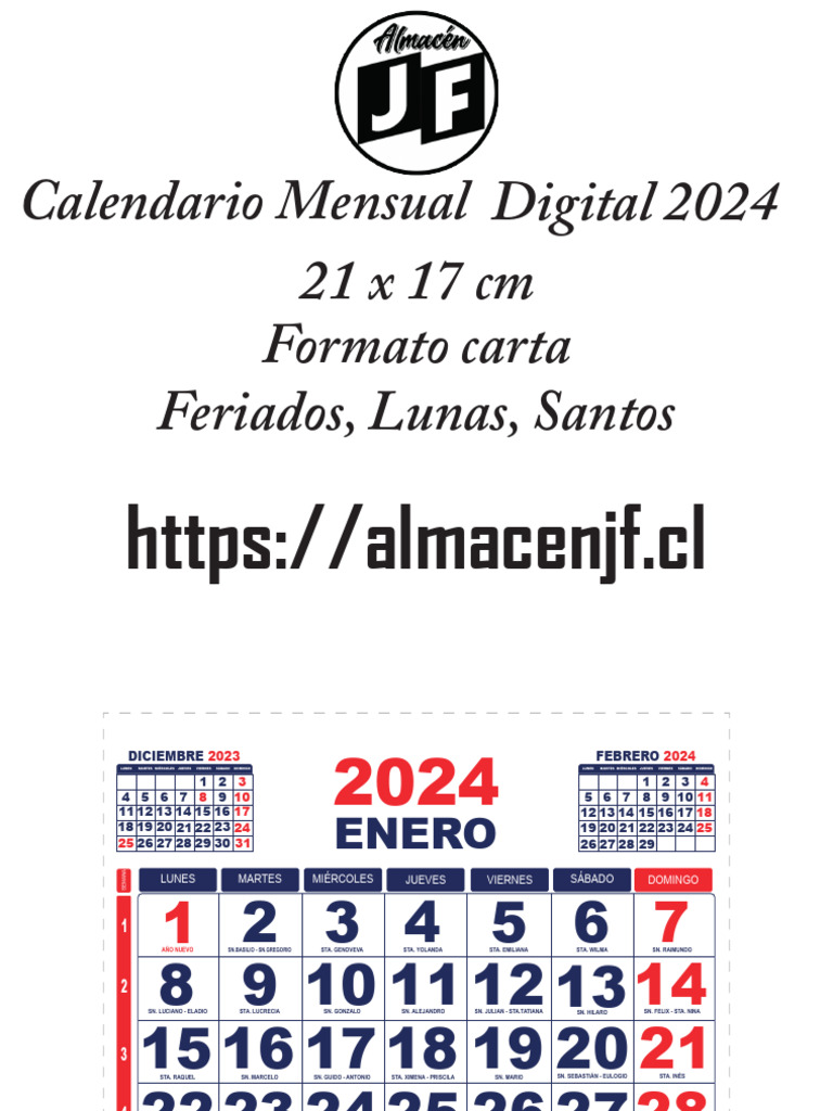 Calendario Santoral 2024 México | PDF | Santos cristianos | Fiestas ...