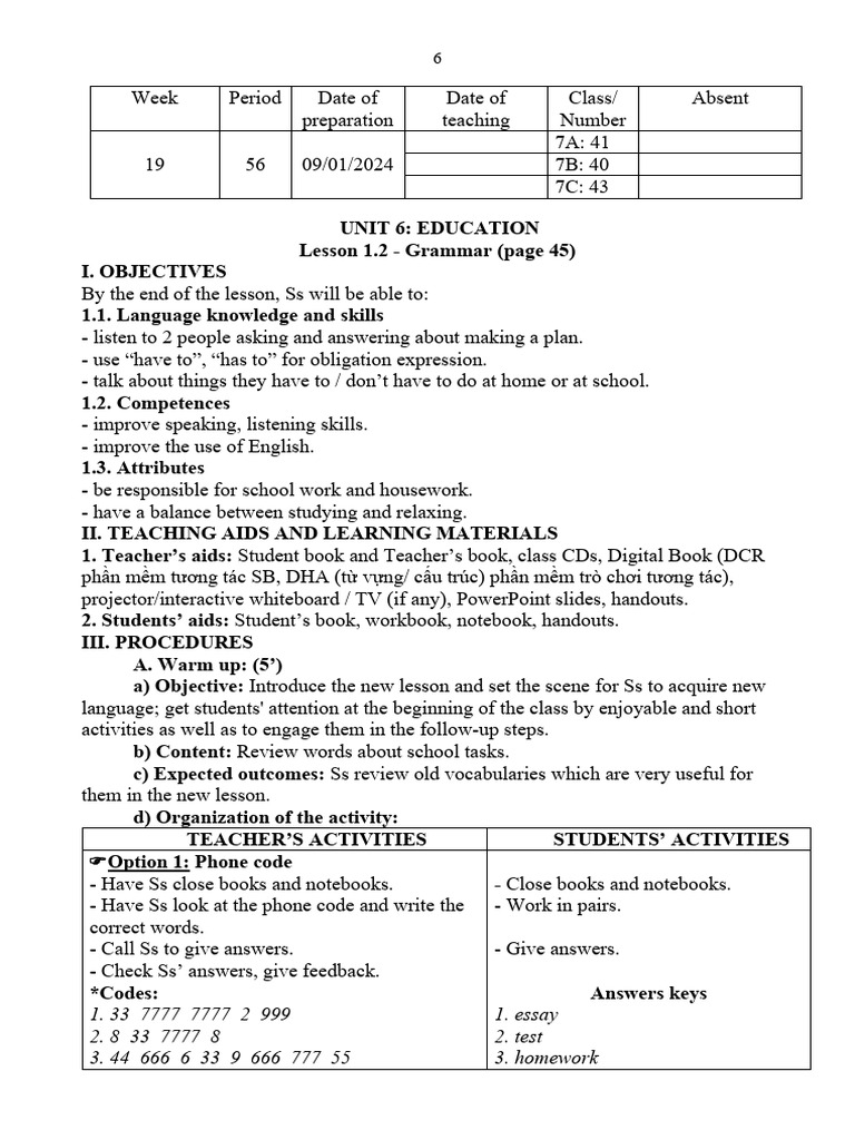 Unit 6 Lesson 1: Grammar Focus | PDF | Phrase | Human Communication