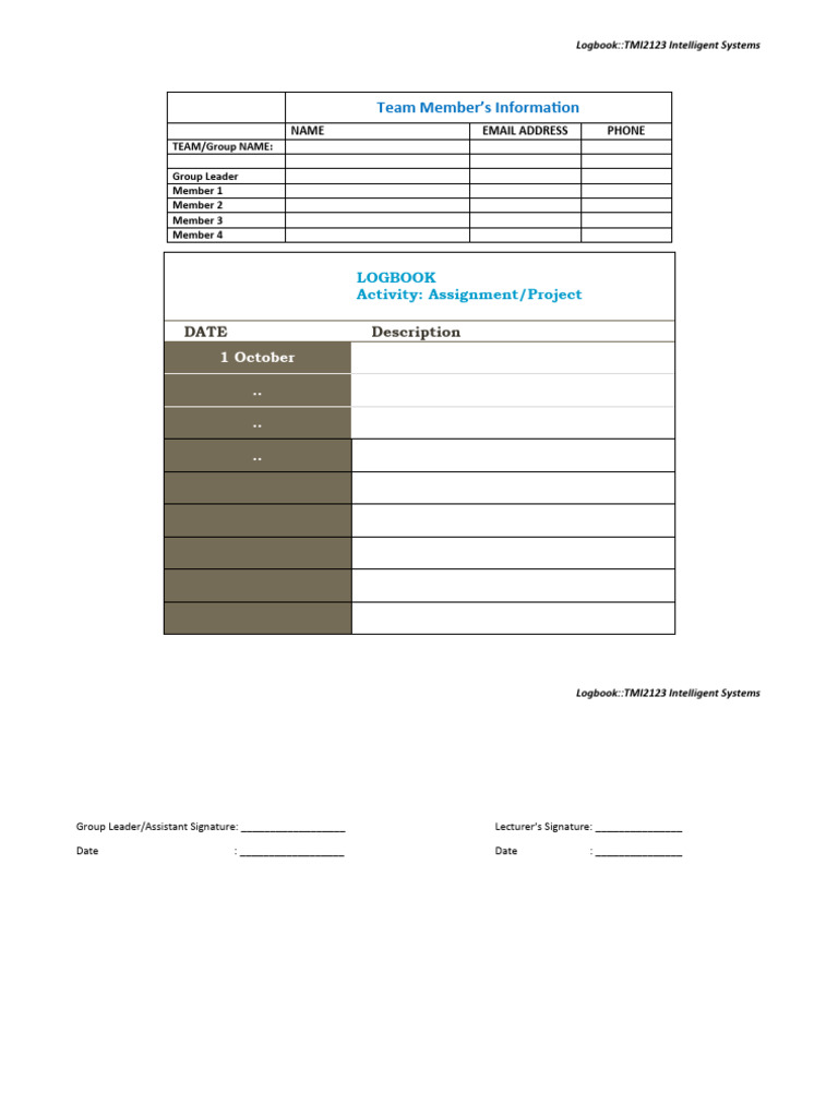 Sample Logbook | PDF